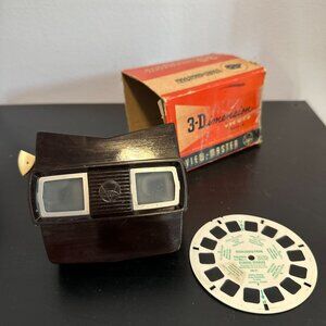 Vtg 1942 View-master Sawyers Portland Oregon- Brown Vintage Bakelite Box + Reel